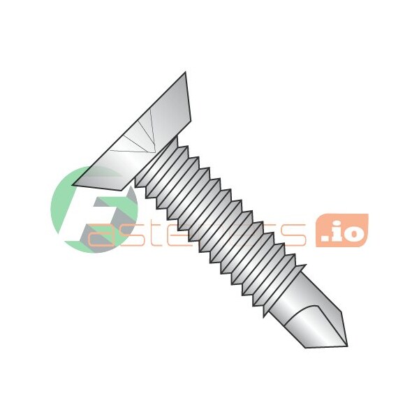 Newport Fasteners Self-Drilling Screw, #12-24 x 3/4 in, Plain 410 Stainless Steel Flat Head Phillips Drive, 2500 PK 886810 - main
